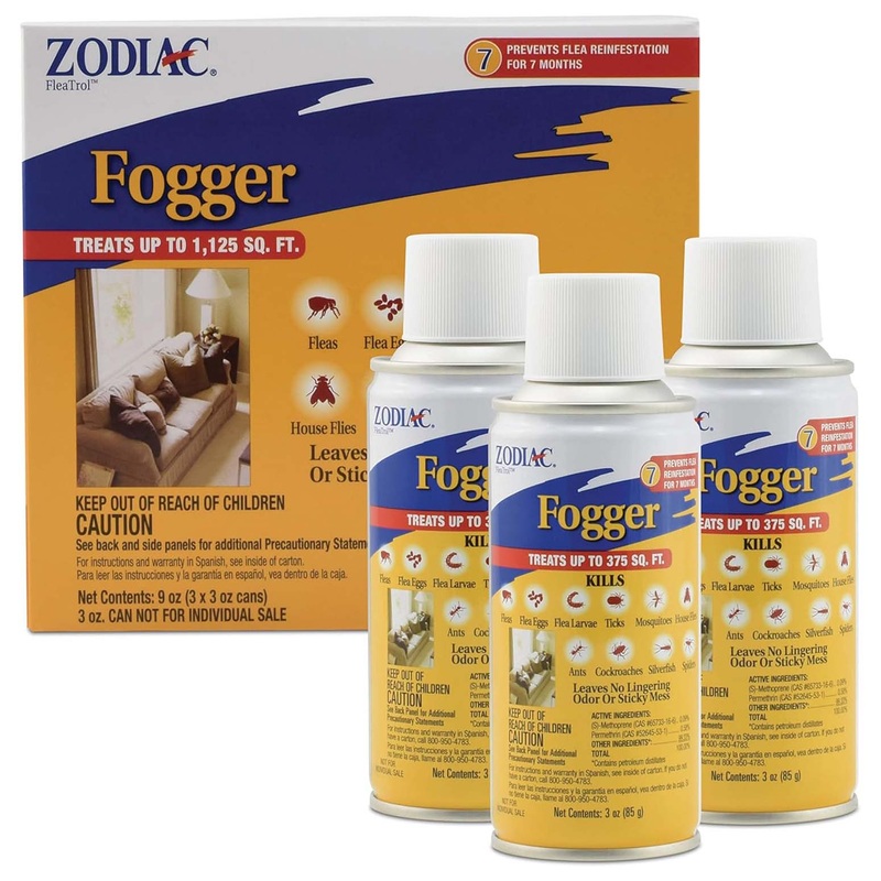 Zodiac Flea & Tick Room Fogger, 3 Pack of 3 oz Cans