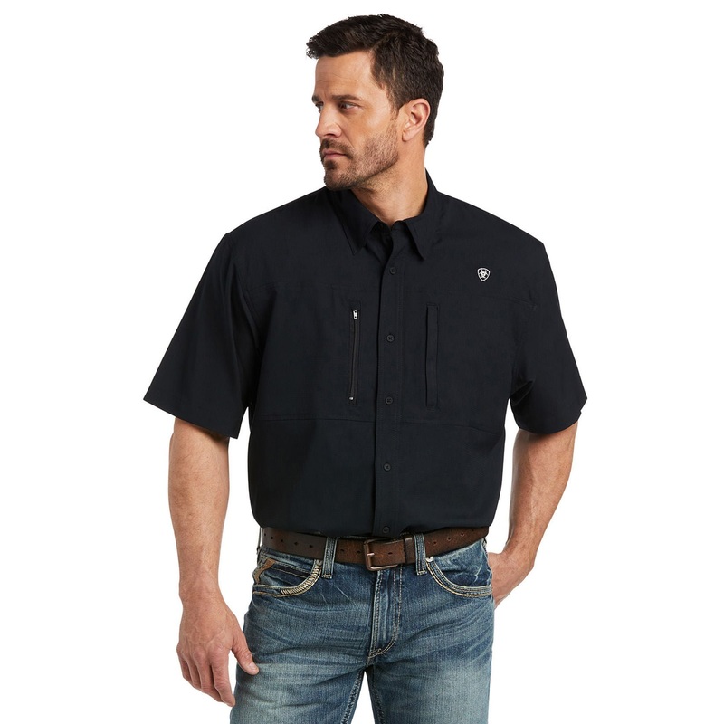 Men’s VentTEK Classic Fit Short Sleeve Shirt, Black
