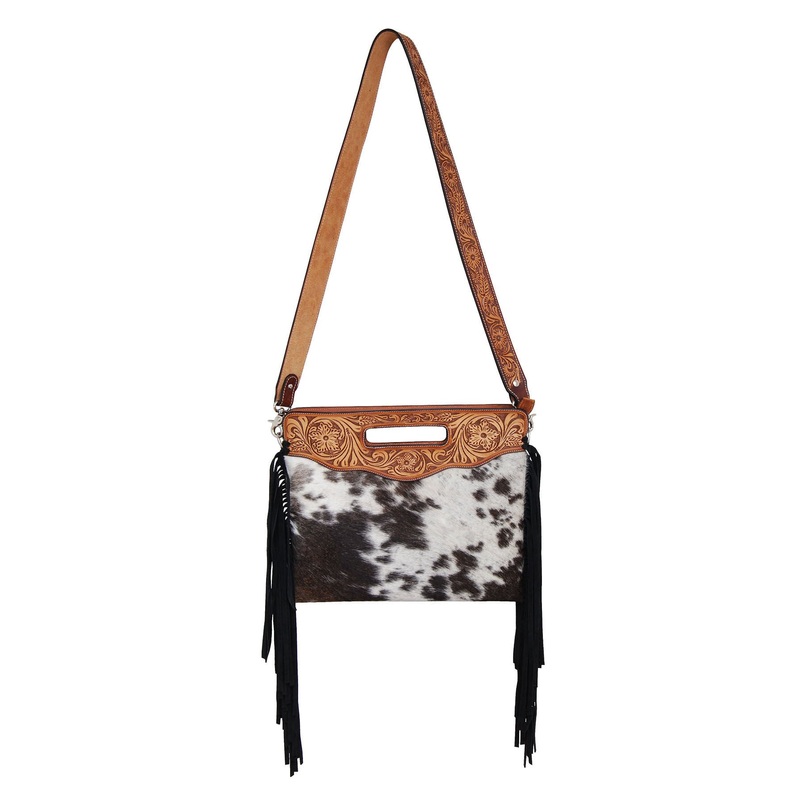 Rafter T Cowhide & Fringe Clutch Crossbody