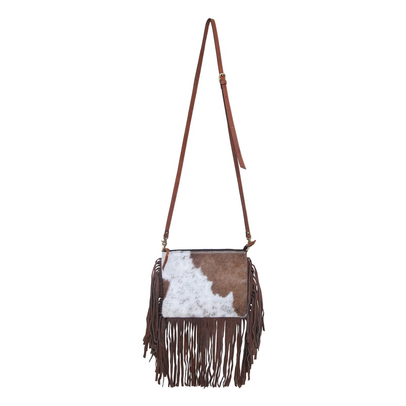 Rafter T Cowhide & Fringe Crossbody