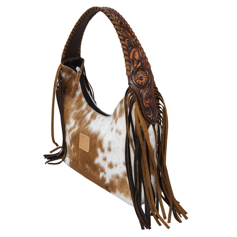 Rafter T Cowhide & Fringe Hobo Handbag