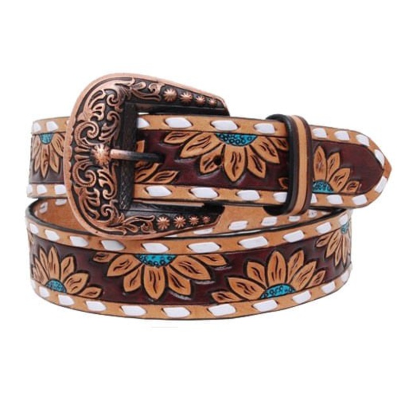 Rafter T Turquoise Sunflower Ladies’ Belt