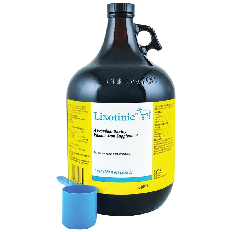 Lixotinic Vitamin Iron Supplement for Horses, Foals, Cats, & Dogs, Gallon (Glass)