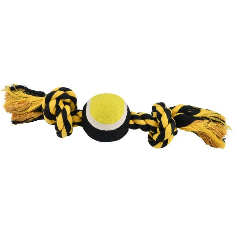 Nuts for Knots 2 Knot Rope with Tennis Ball Dog Toy, Assorted, 10