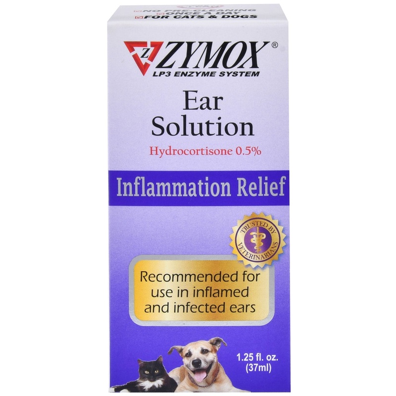 Zymox Ear Solution Inflammation Relief for Cats & Dogs, 1.25 oz