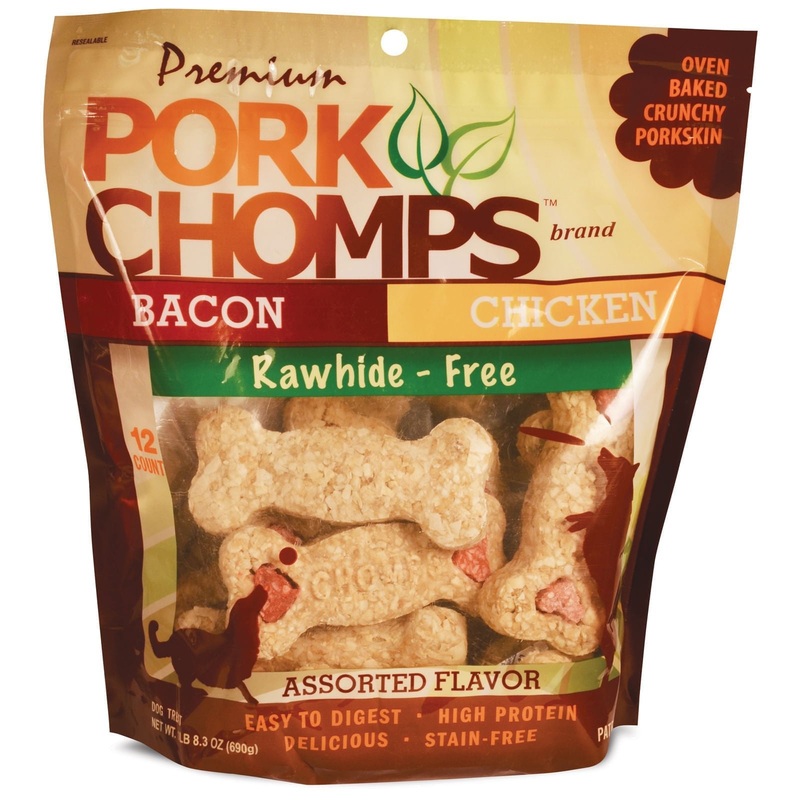 Premium Pork Chomps Crunch Variety Pack  Rawhide-Free, High Protein Dog Chews, 12 Count