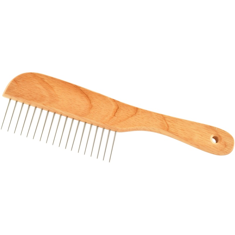 Wood Handle Poodle Comb, 8 3/4 L x 1 1/4 L Teeth