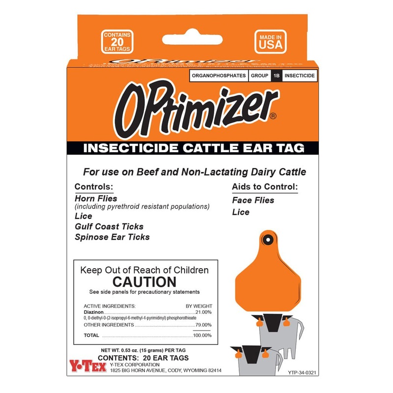 OPtimizer Insecticide Cattle Ear Tags, 20 Fly Tags