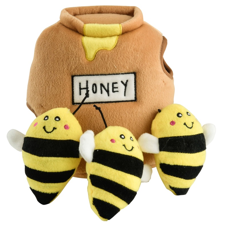 Zippy Paws 4 Piece Hide N Squeak Honey Pot Burrow Puzzle Dog Toy