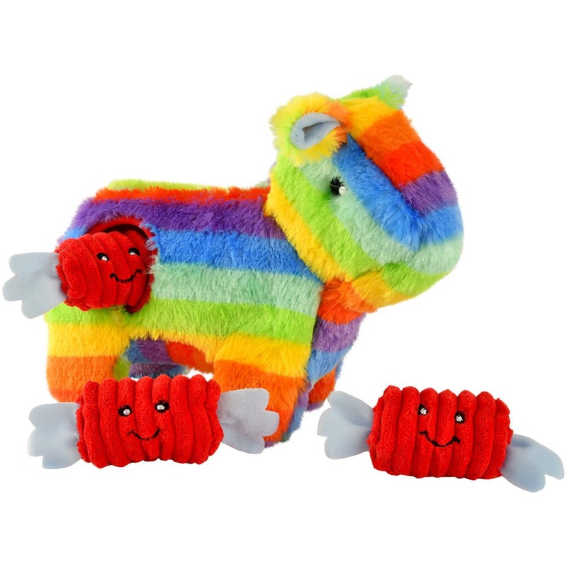 Zippy Paws Hide N Squeak 4 Piece Pinata Burrow Plush Dog Toy