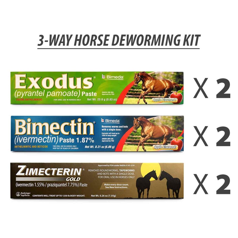 3-Way Horse Deworming Kit (6 Tubes Included)