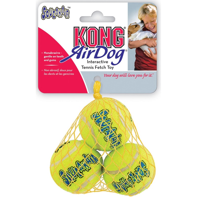 KONG SqueakAir Tennis Ball|Small (2″)|Medium (2.5″)|Large (3″)|3 Pack|2 Pack