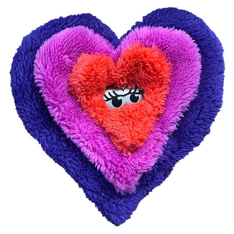 Duraplush Multi-Colored Heart Dog Toy, Medium