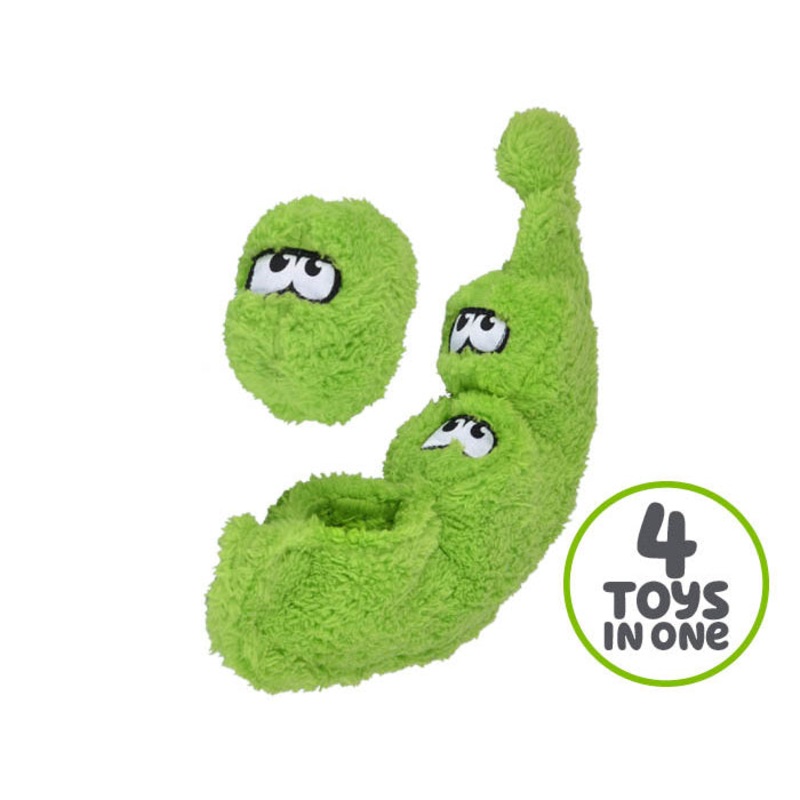 Duraplush Peas in a Pod Dog Toy, 4-Toys-In-One