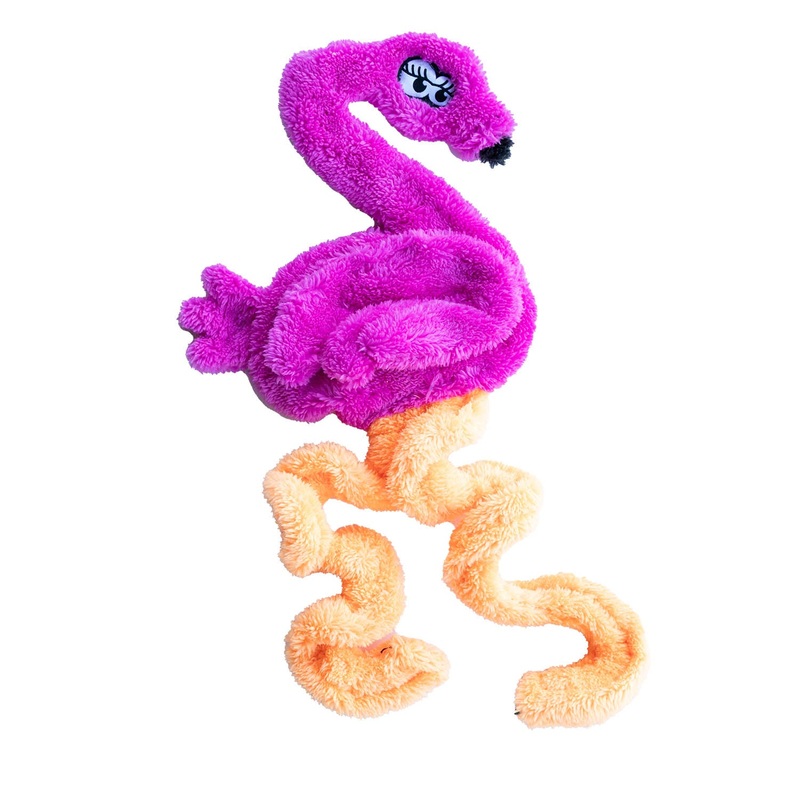 Duraplush Springy Flamingo Dog Toy, Medium