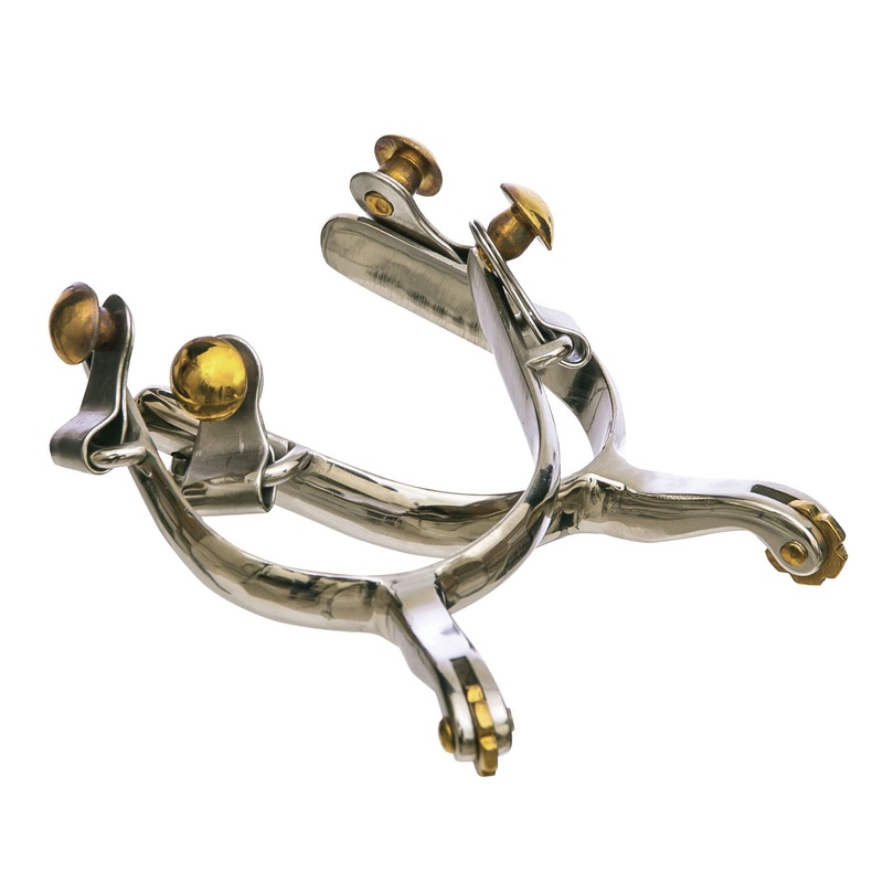 Ladies’ All-Around Stainless Steel Rosebud Spurs, Pair