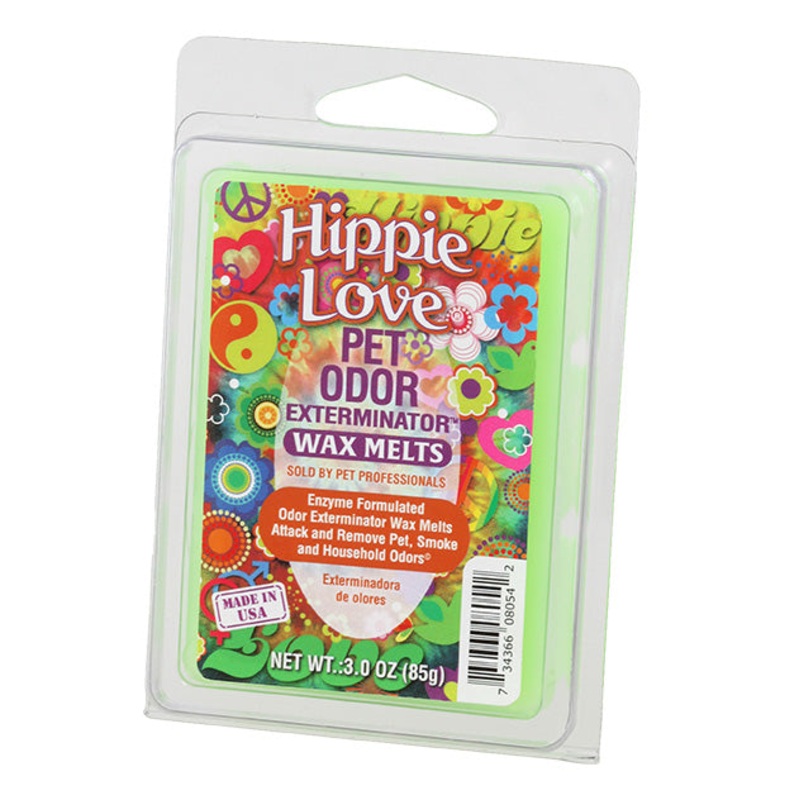Pet Odor Exterminator Wax Melts  Hippie Love, Odor Neutralizing Enzyme Formula, Pet-Safe, Flameless