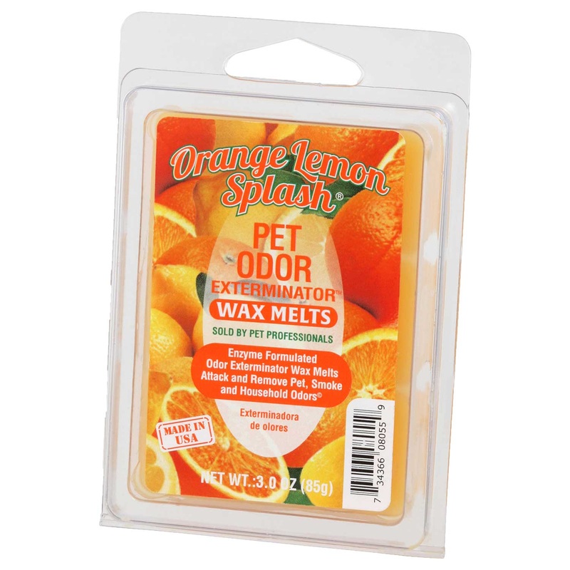 Pet Odor Exterminator Wax Melts  Orange Lemon Splash, Odor Neutralizing Enzyme Formula, Pet-Safe, Flameless