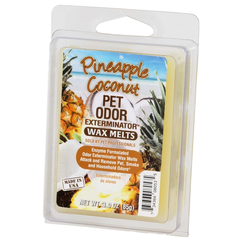 Pet Odor Exterminator Wax Melts  Pineapple Coconut, Odor Neutralizing Enzyme Formula, Pet-Safe, Flameless