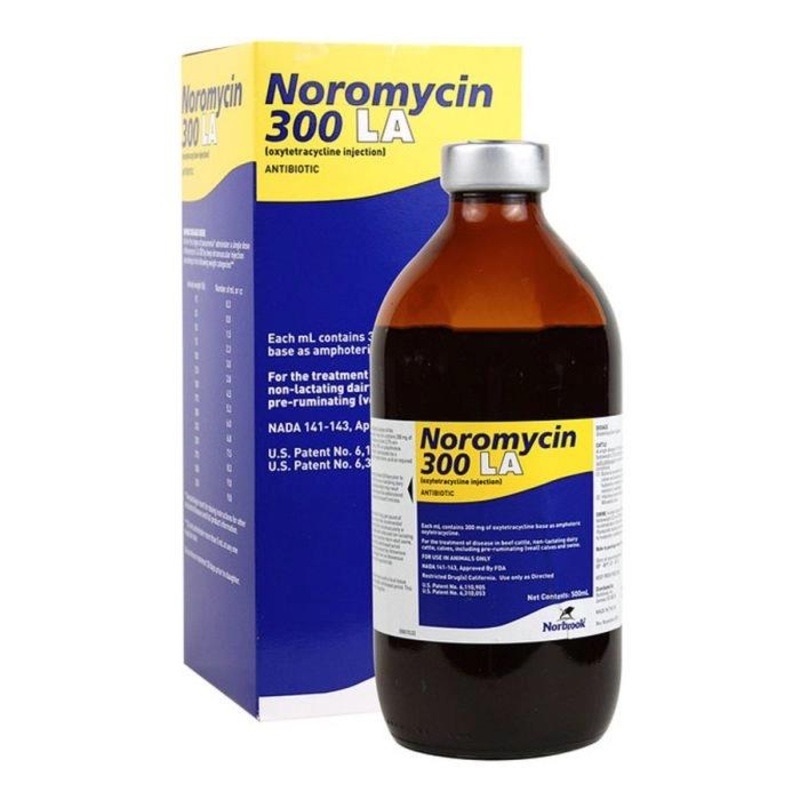 Rx Noromycin 300 LA (oxytetracycline) Antibiotic Injection for Cattle & Swine