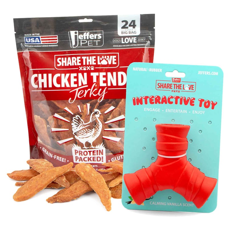 Stuffable Dog Chew Toys with Chicken Breast Jerky Treats Kit