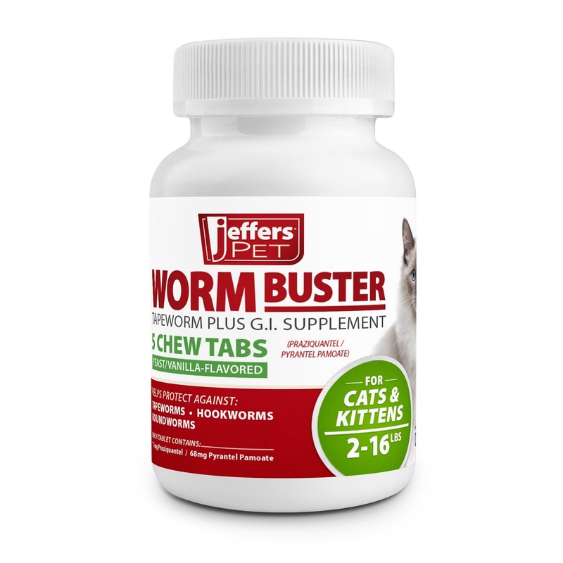 Worm Buster Cat Dewormer Flavored Tablets with Praziquantel & Pyrantel
