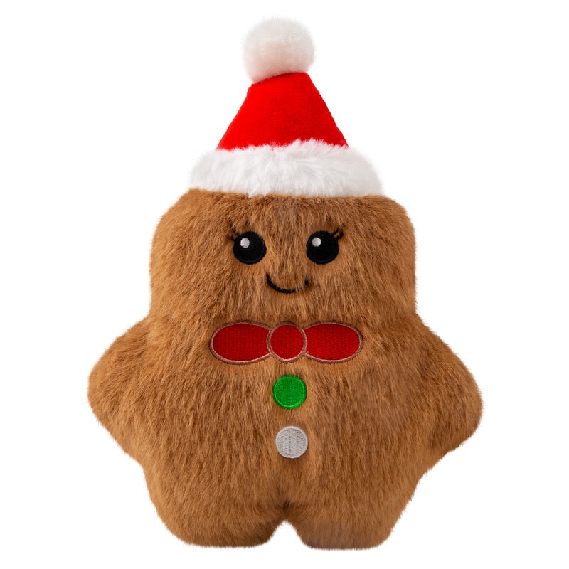Kong Holiday Snuzzles Plush Gingerbread Doy Toy, Squeaks & Crinkles