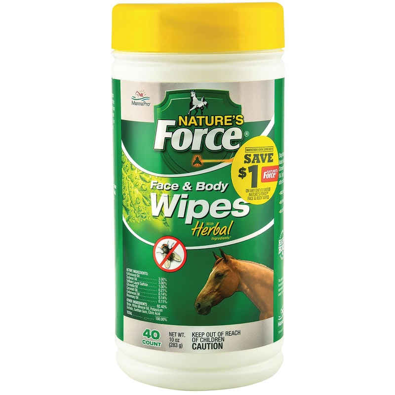 Nature’s Force Face & Body Pest Preventative Wipes for Horses