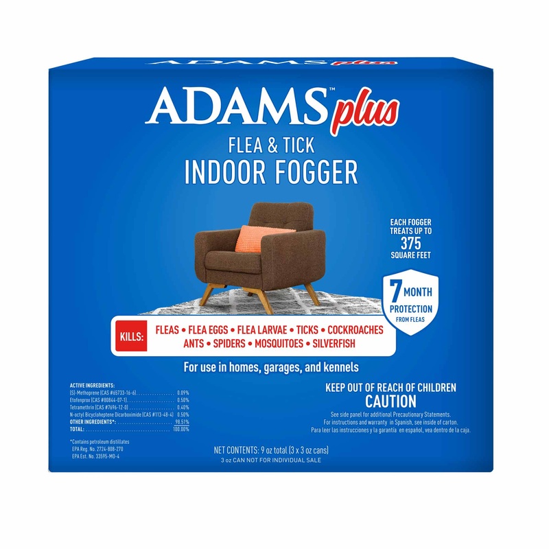 Adams Plus Flea & Tick Indoor Fogger, 3-pk (3 oz each)