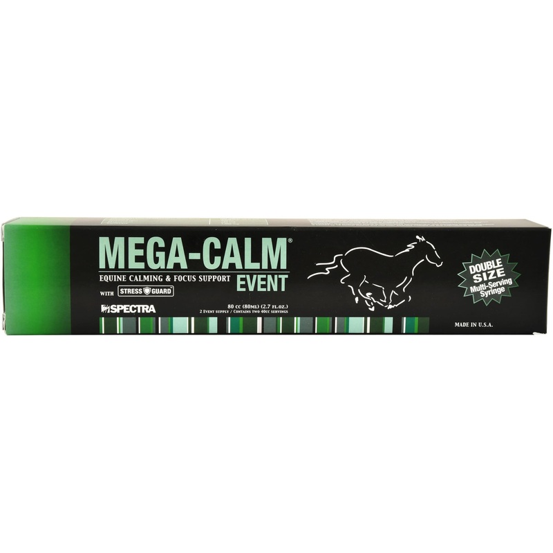 Mega-Calm Event 2-Dose Equine Calming & Focus Support Syringe, 80 cc