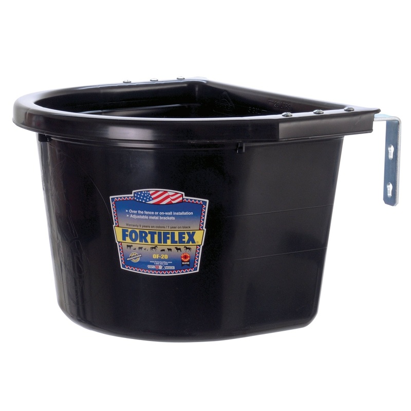 Over-The-Fence Bucket for Horse & Livestock Feeding, 5 Gallon