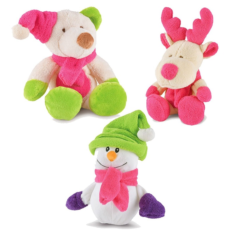 Plush Bright Winter Pals Squeaker Dog Toys, 3 pk
