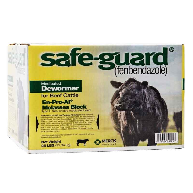 Safe-Guard Cattle Medicated Dewormer Block, 25 lb