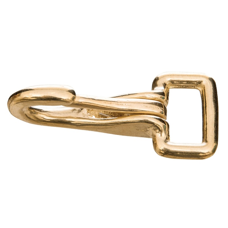 Solid Brass Rein Spring Snap with Flat Fixed Eye