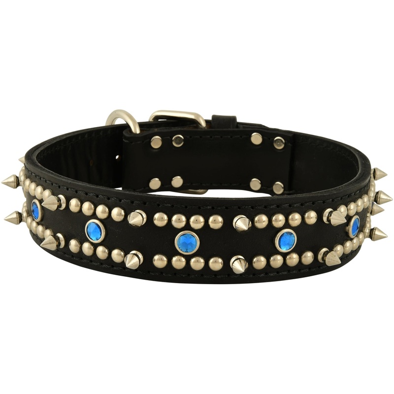 Latigo Protector Spiked, Studded & Jeweled Collar