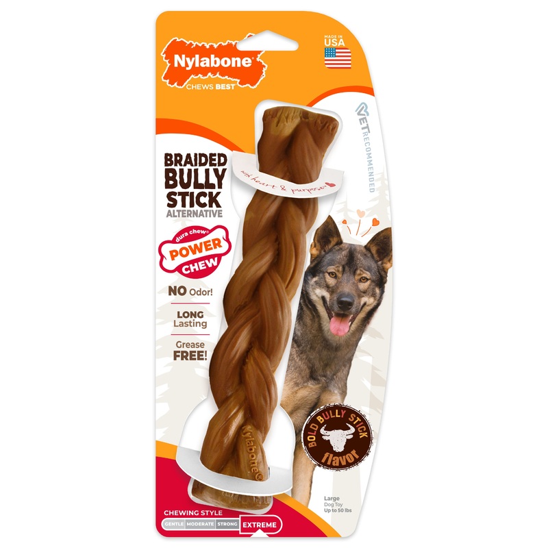 Power Chew Braided Bully Stick Alternative Chew Toy, Large/Giant, Up to 50 lbs