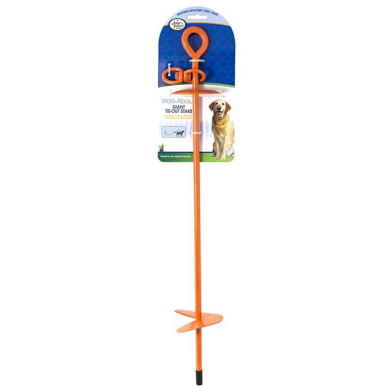 Walk-About Dog Tie Out Stake, Orange, 28