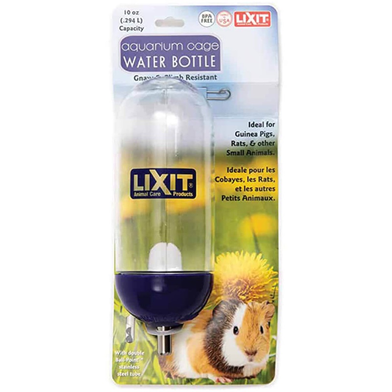 Lixit Plastic Wide Mouth Aquarium Cage Water Bottle for Small Pets