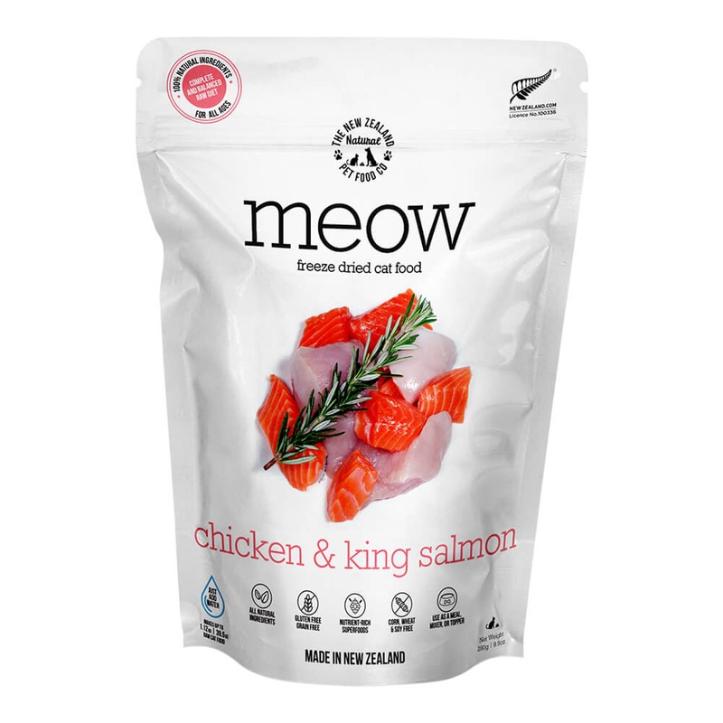Meow Chicken & King Salmon Freeze Dried Food, 9.9 oz