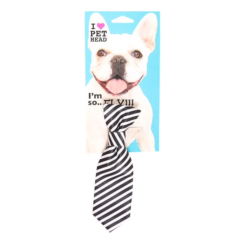 Pet Head I’m So Fly Black & White Stripe Tie