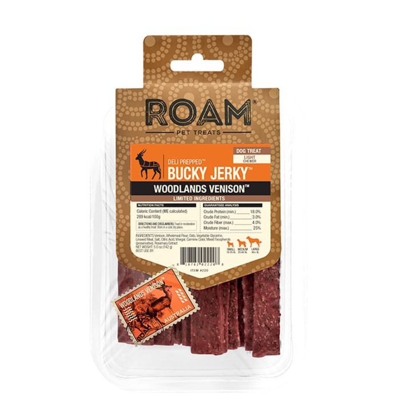 Roam Dog Treats Bucky Jerky|See product for details|Venison