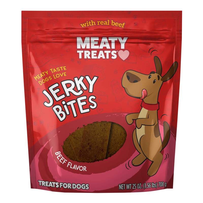 Meaty Treats Beef Jerky Bites Dog Treats, 25 oz