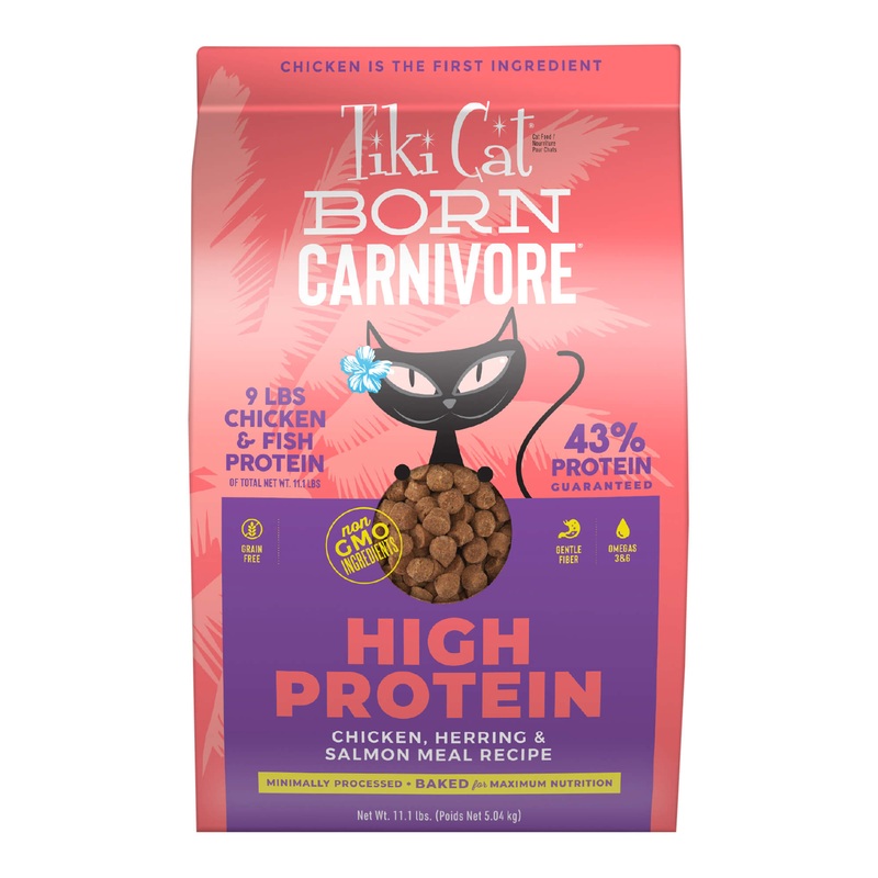 Tiki Cat Born Carnivore High Protein Dry Cat Food, Chicken, Herring & Salmon Meal