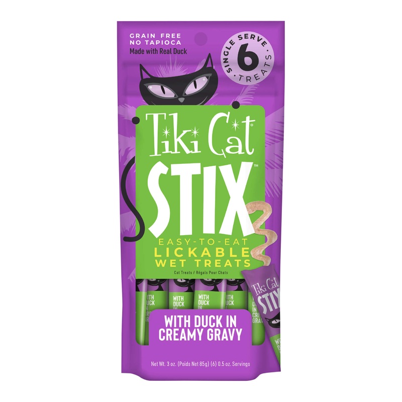 Tiki Cat Stix Wet Cat Treats, Duck, Case of 12 (6 ct)