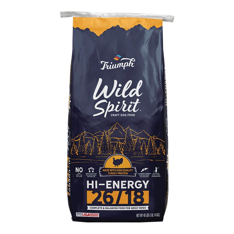 Triumph Wild Spirit Turkey Hi-Energy 26/18 Performance Dry Dog Food, 40 lb