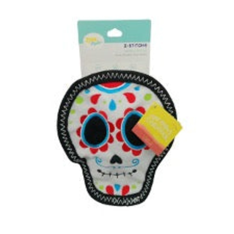 Zippy Paws Z-Stitch Santiago the Sugar Skull Durable Dog Toy