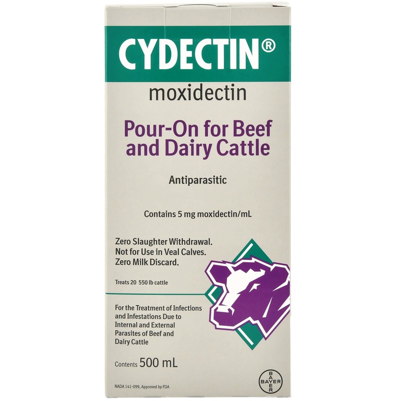 Cydectin Pour-On Cattle Wormer & Applicator Gun, Moxidectin Dewormer for Beef & Dairy, Long-Lasting Parasite Control