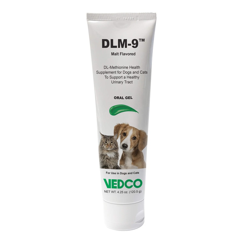 DLM-9 Oral Gel for Dogs & Cats  DL-Methionine Supplement for Urinary Tract & Hairball Support, Malt Flavored