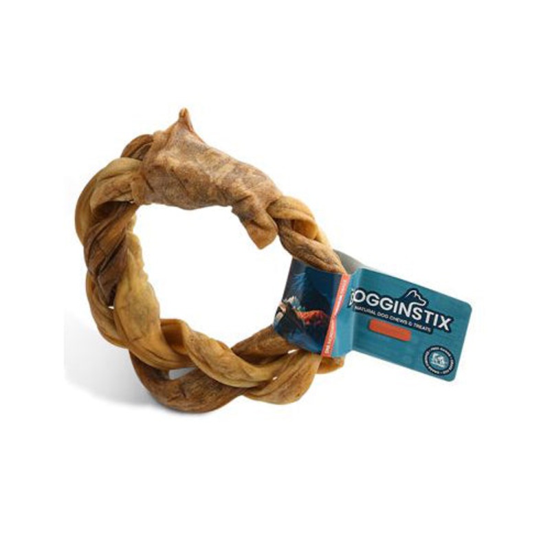 Dogginstix Braided Lamb Collagen Ring Chew Dog Treat  Natural, Grass-Fed, Low Fat