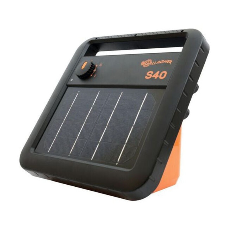 Gallagher S40 Lithium Solar Fence Energizer  Portable Electric Fence Charger for Livestock & Wildlife Exclusion, Long-Range Solar Power